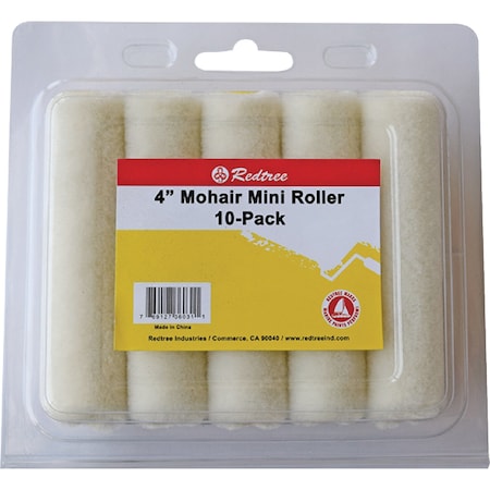 Redtree 4" Mohair Mini Roller Refill, 10/Pk, 10PK 36031